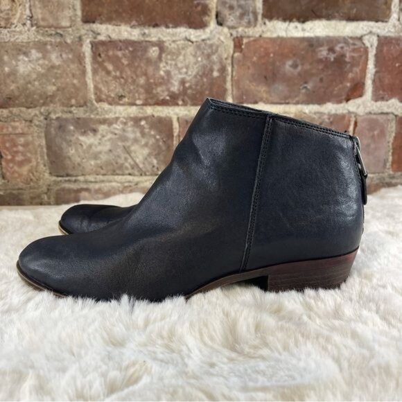 Lucky Brand Black Leather Ankle Bootie Boots Sz 9 - Picture 5 of 10